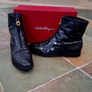 Salvatore Ferragamo Black Leather Boots